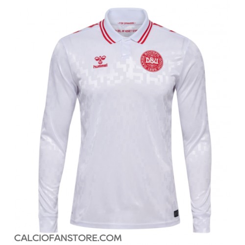 Maglia Calcio Danimarca Seconda Divisa Europei 2024 Manica Lunga